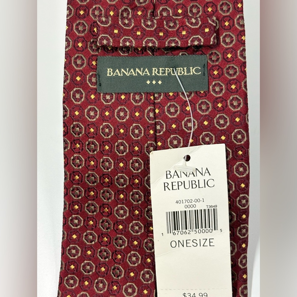 Banana Republic Maroon Patterned Tie